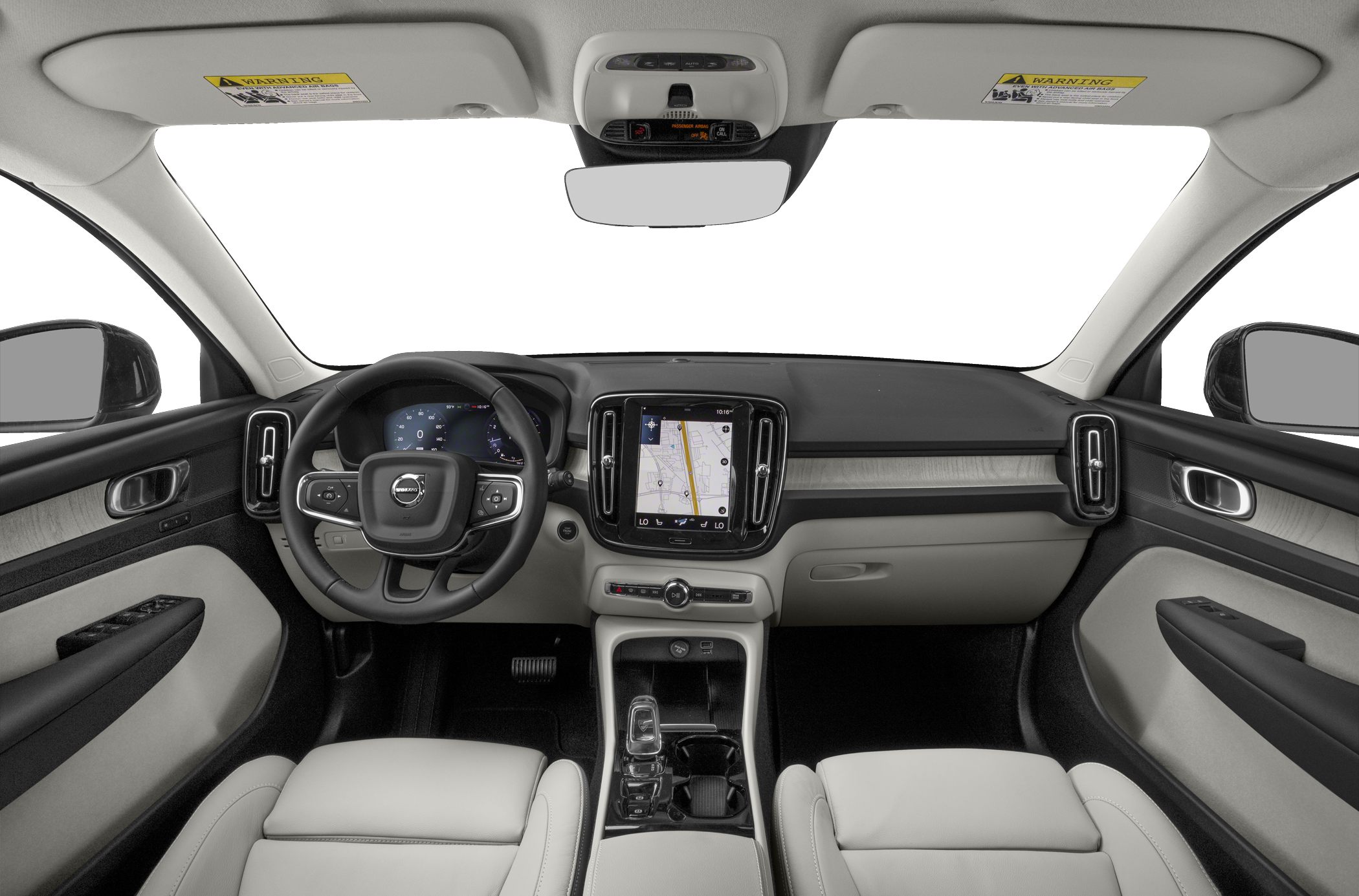 Digital instrument cluster and touchscreen infotainment in modern dashboard