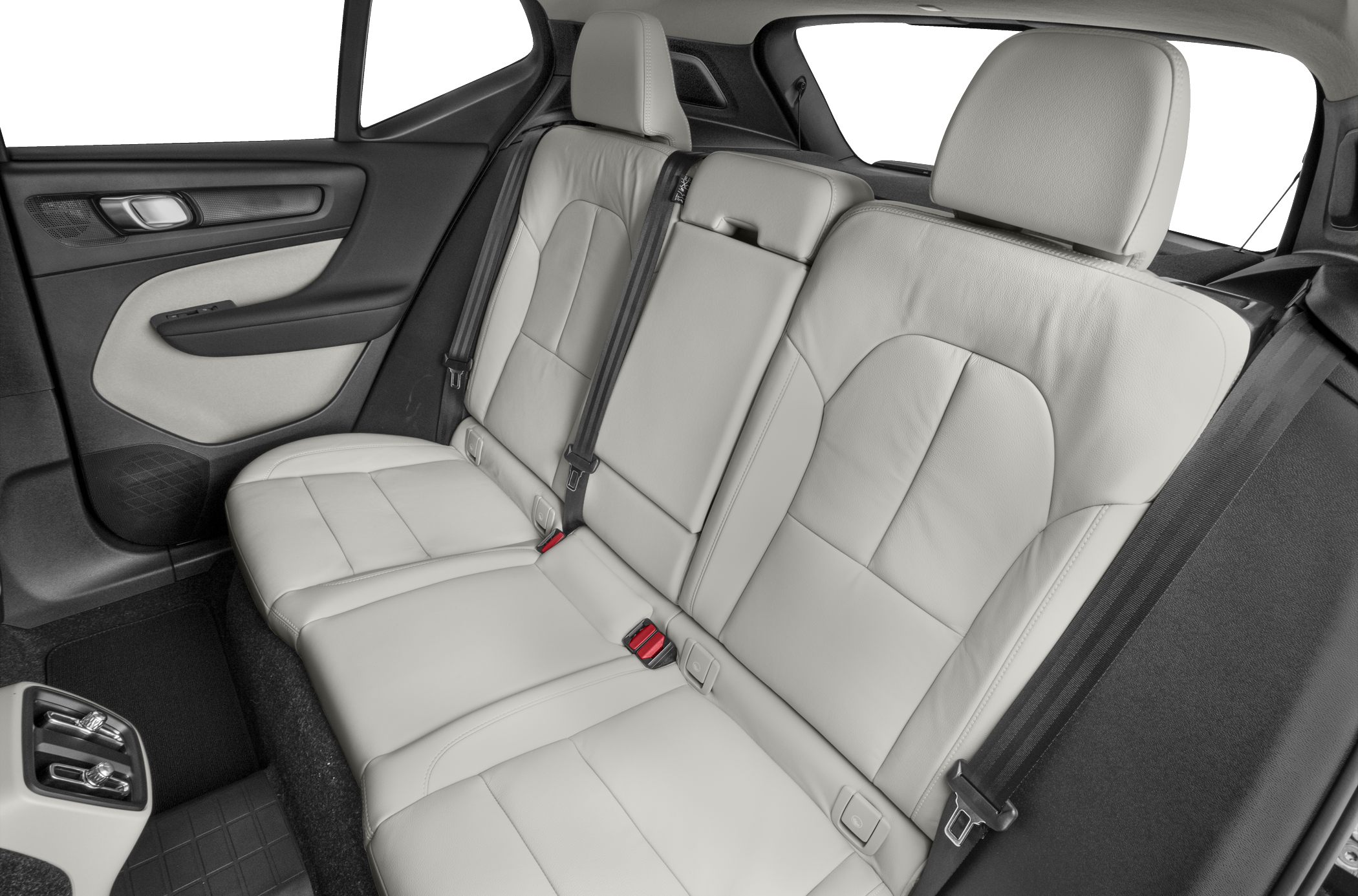 Luxury rear leather seats with seat belts and armrest