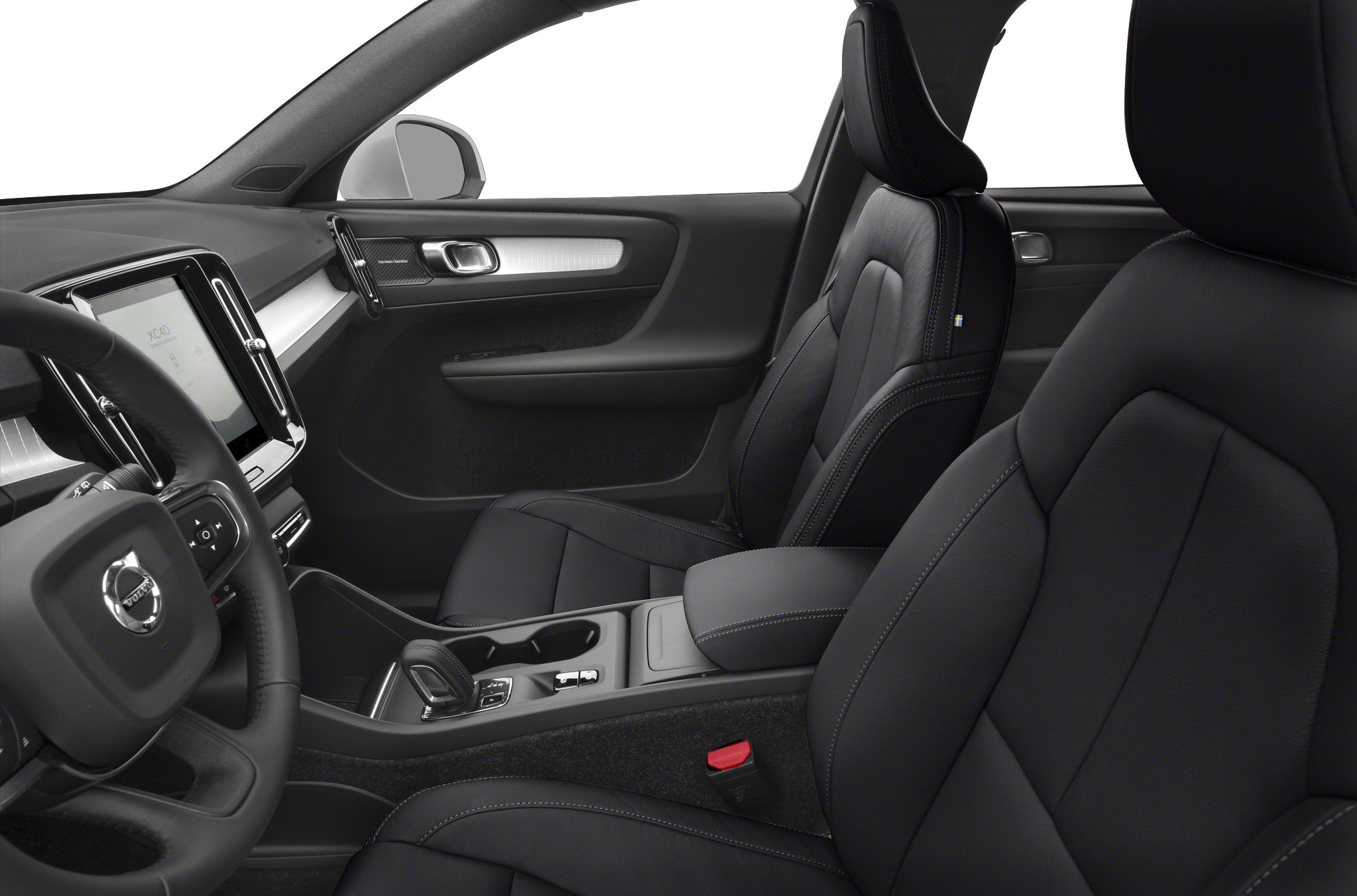 Black leather seats and dashboard with center console