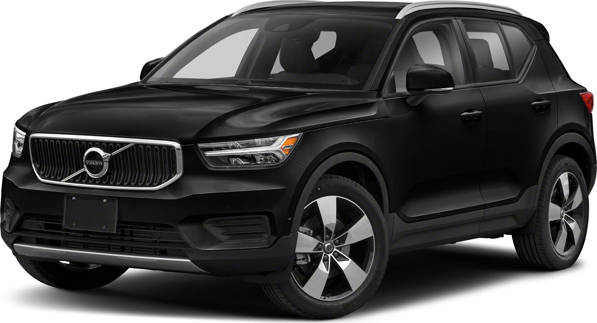 Front-side view of black compact SUV with LED headlights and distinct grille
