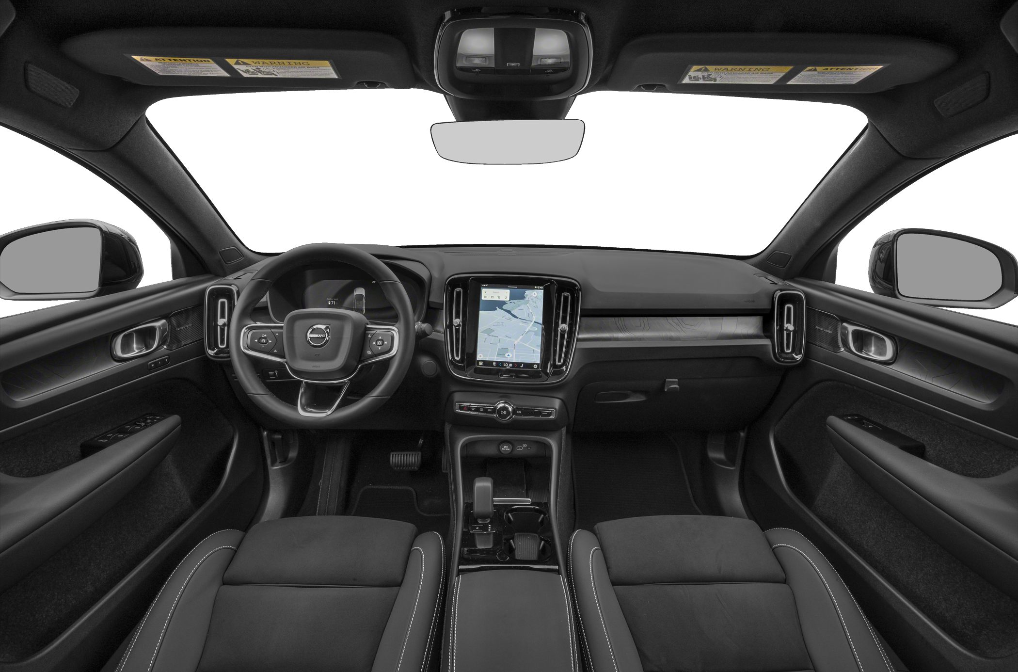 Digital instrument cluster and touchscreen infotainment with modern interior design