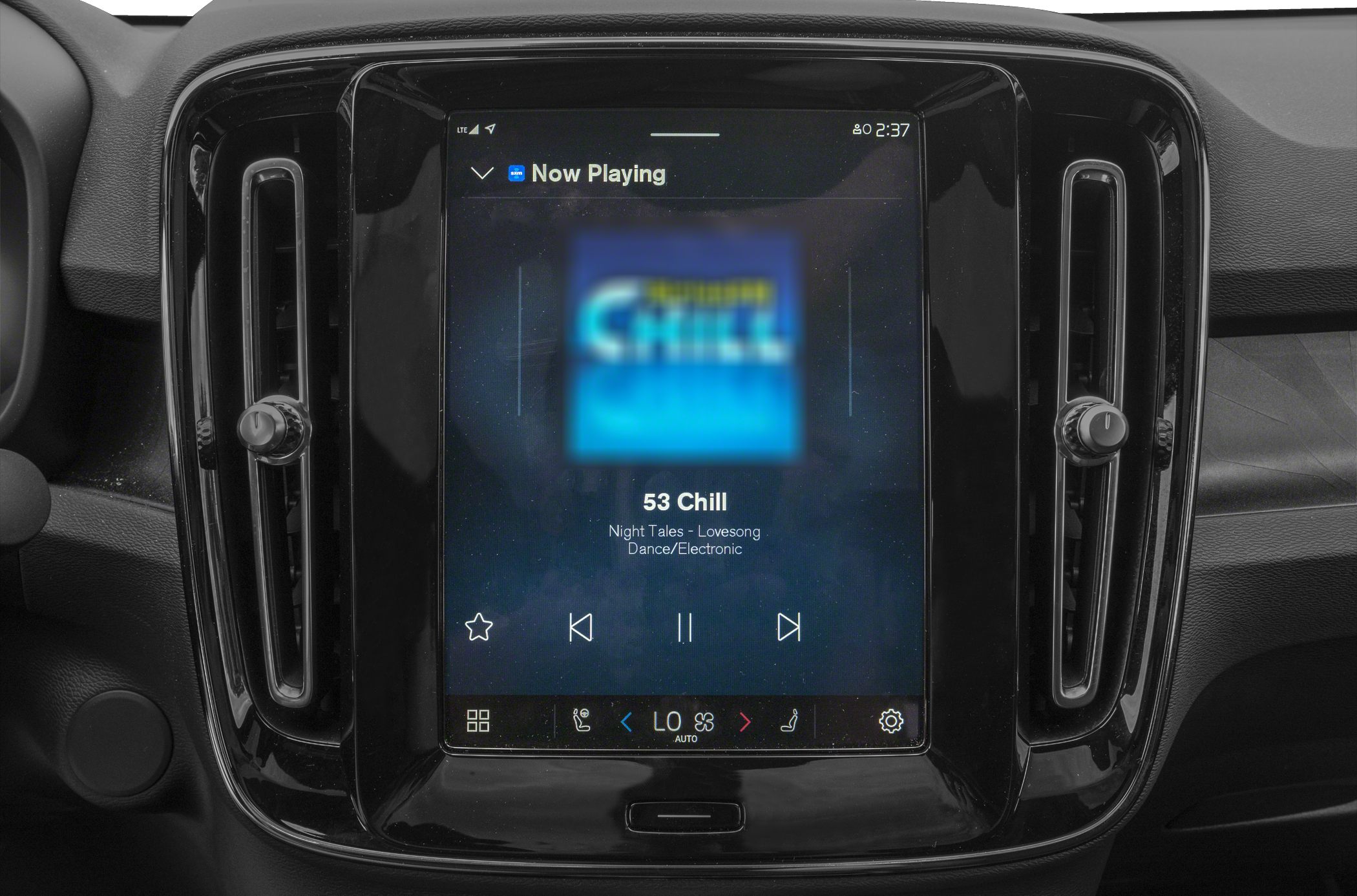 Infotainment touchscreen and dual vertical air vents