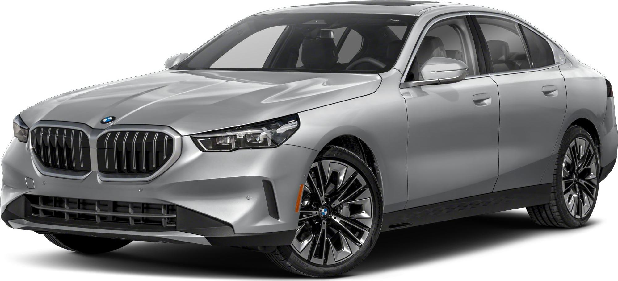 Luxury sedan with bold kidney grille and LED headlights