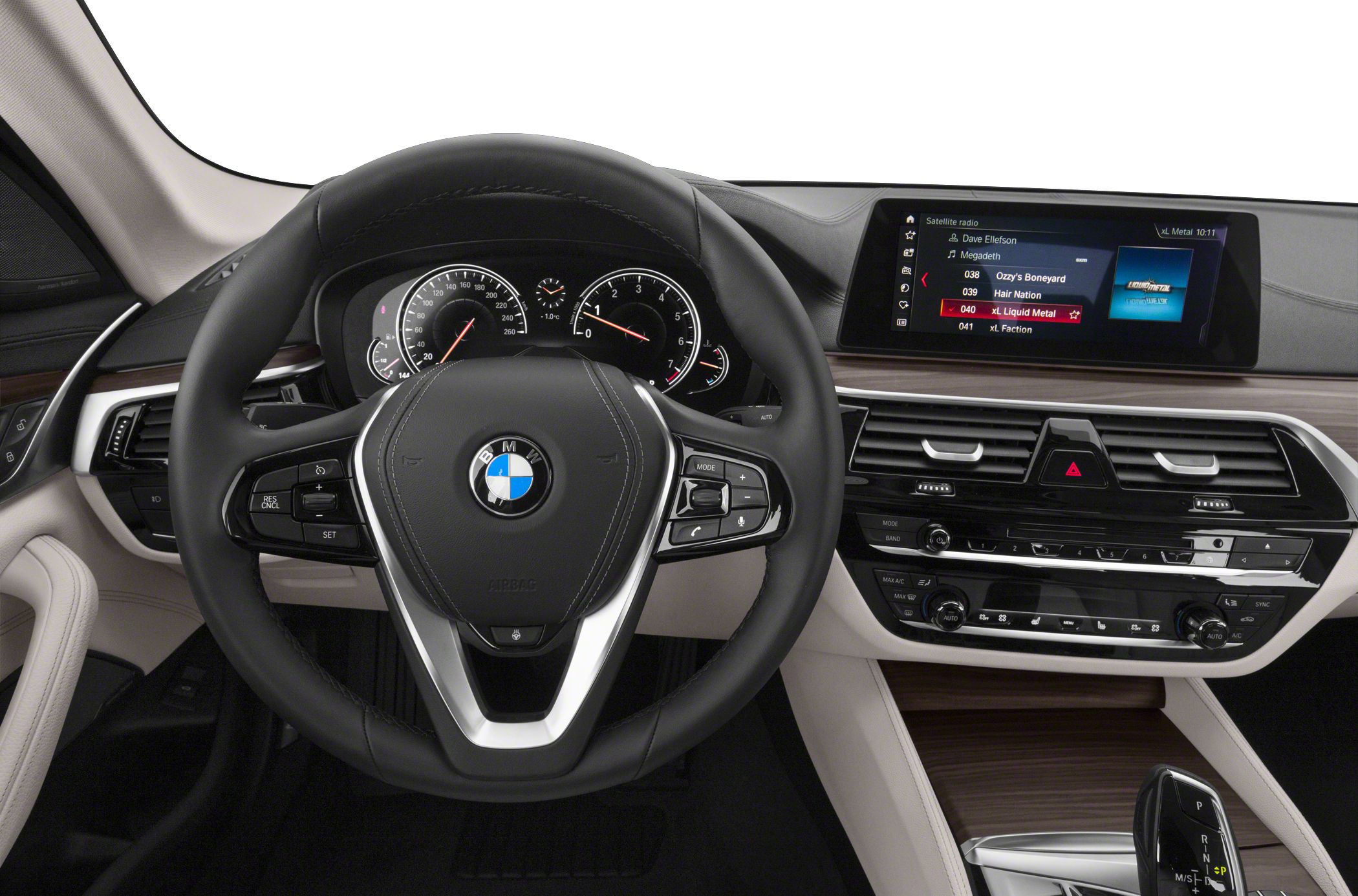 Luxury dashboard and multifunction steering wheel with infotainment display