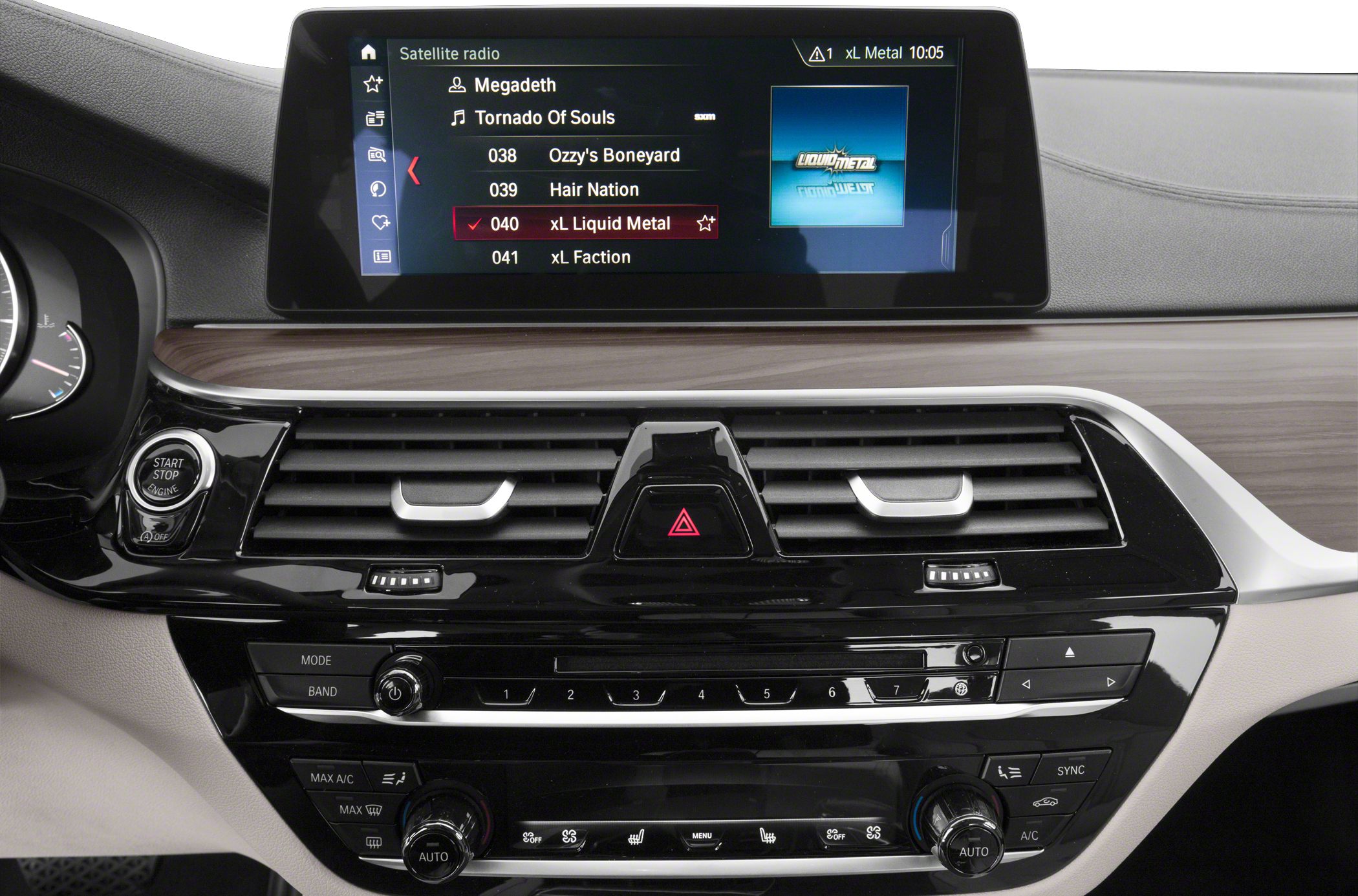 BMW dashboard with infotainment screen and climate controls