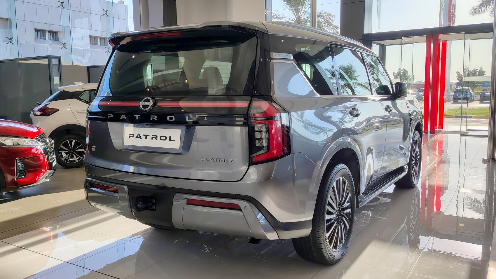 Rear view of a modern luxury SUV with distinctive taillights and spacious design