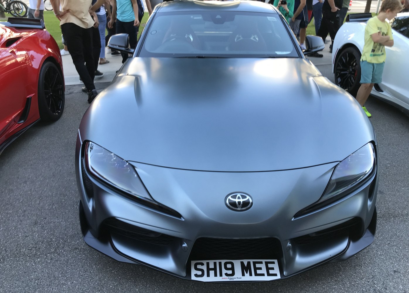 Front view with sleek headlights and aerodynamic hood lines