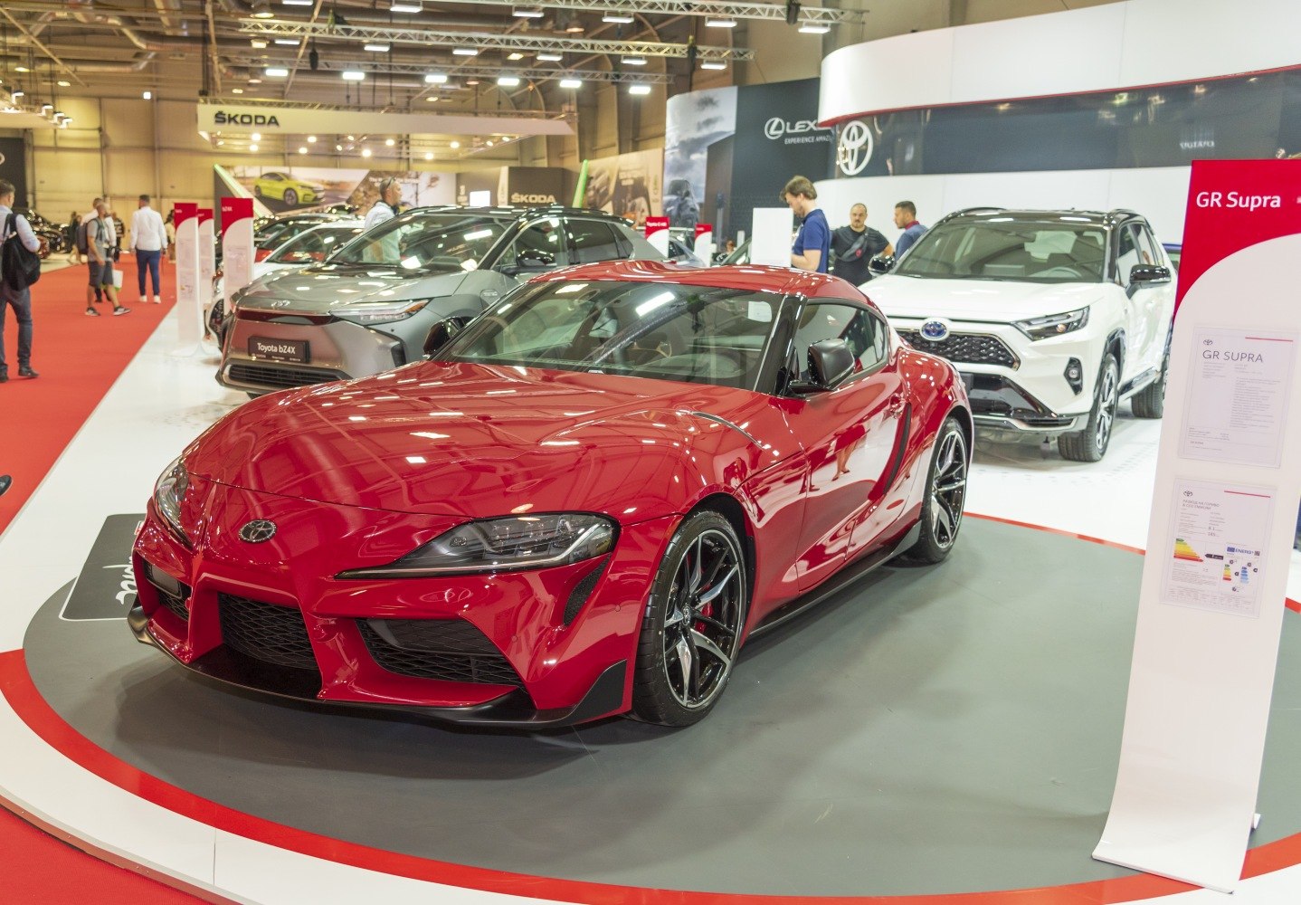 Sporty coupe with aggressive front grille and aerodynamic design