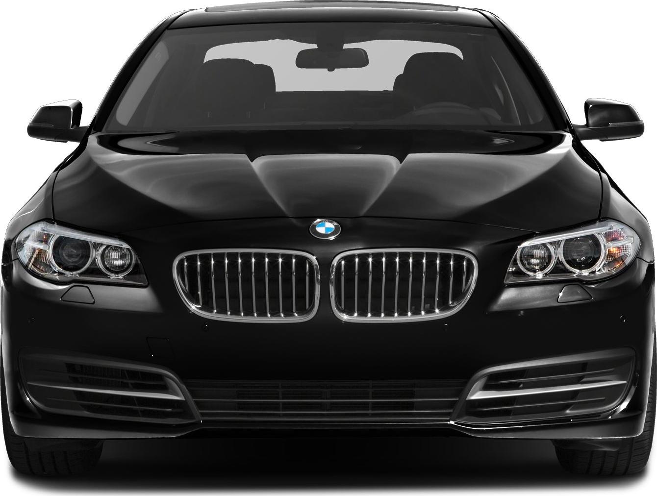 Front view with kidney grille and headlights
