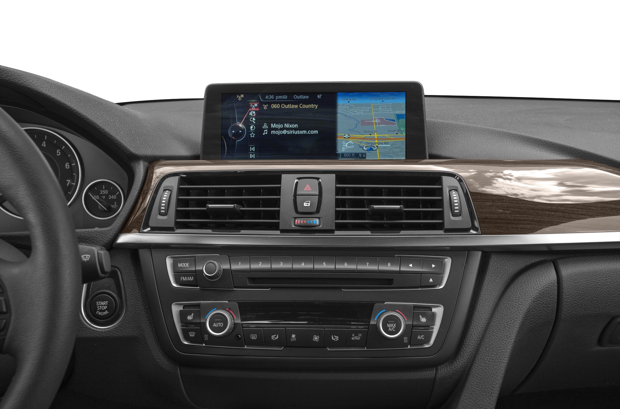 Dashboard with climate controls and infotainment display