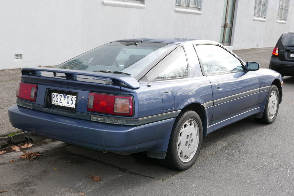 Rear view of 1986 sports coupe with distinctive spoiler