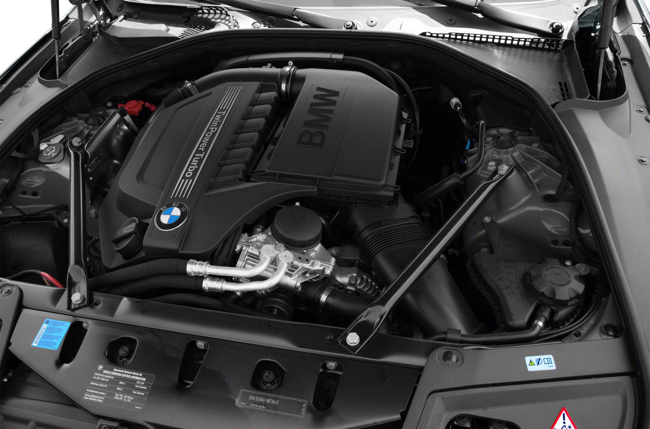 TwinPower Turbo engine bay with BMW branding