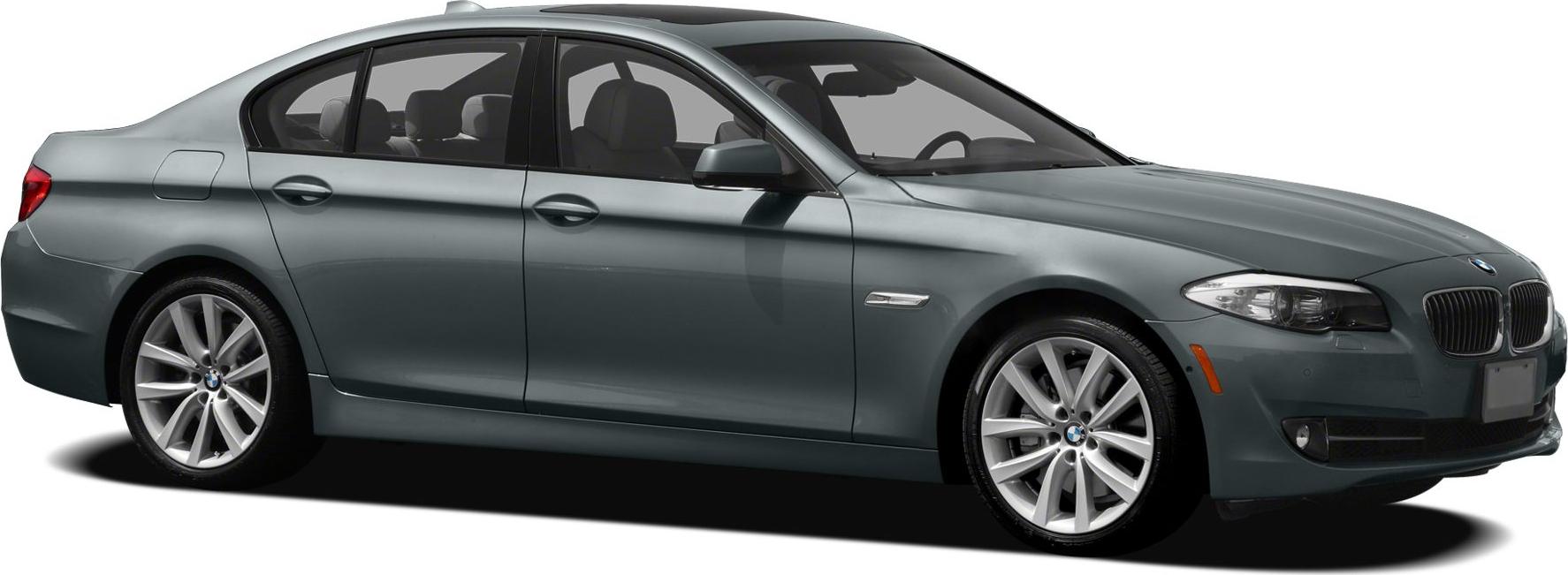 Side profile view of a luxury sedan with alloy wheels