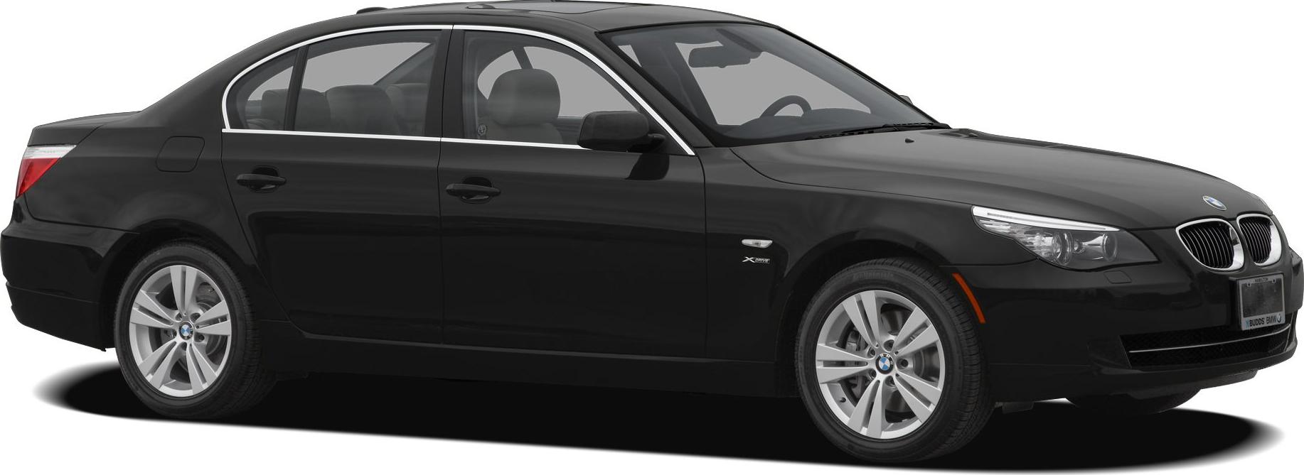 Side view of black luxury sedan with alloy wheels and four doors