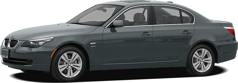 Side profile of 2007 BMW 5 Series E60 LCI sedan with alloy wheels