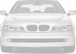 Front view with twin kidney grilles and quad headlights