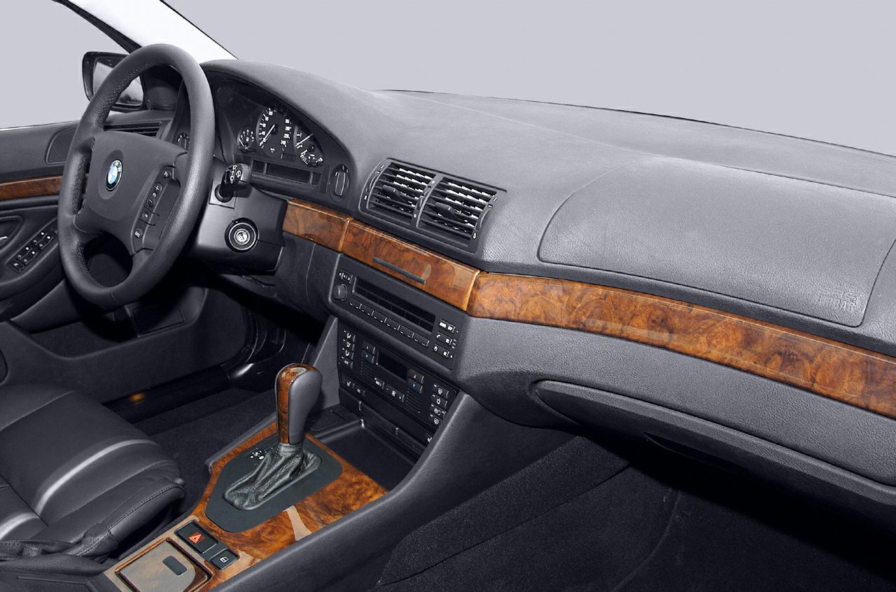 Interior dashboard and wood trim with automatic gear shift