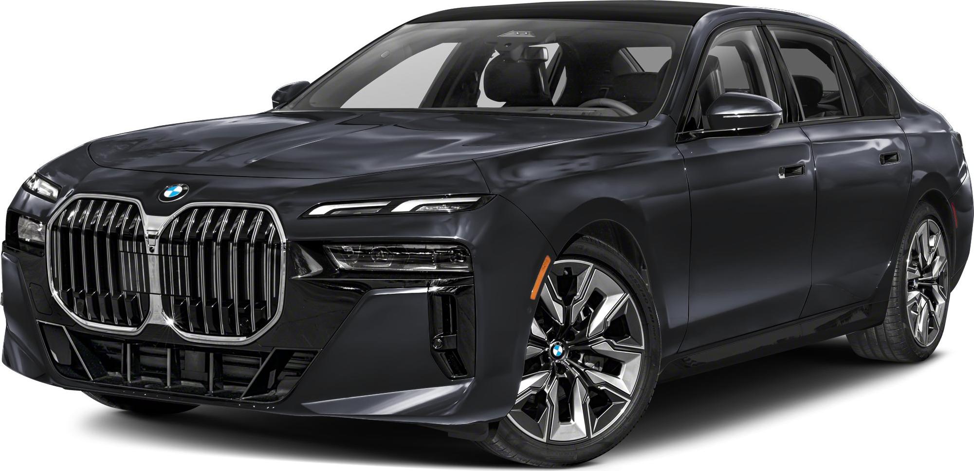 Luxury sedan front with large grille and sleek dual headlights