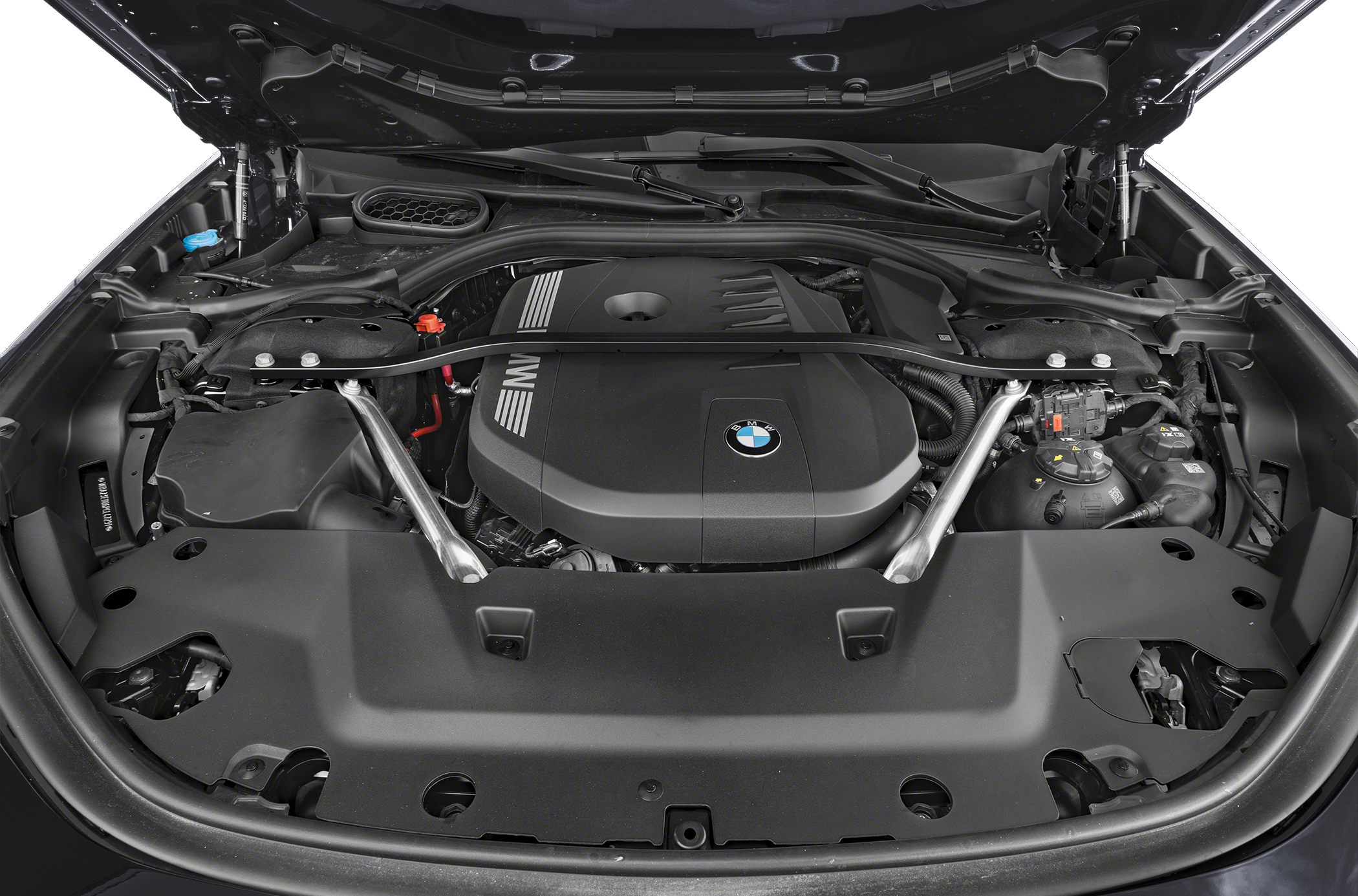 BMW 7 Series G70 engine bay and engine cover
