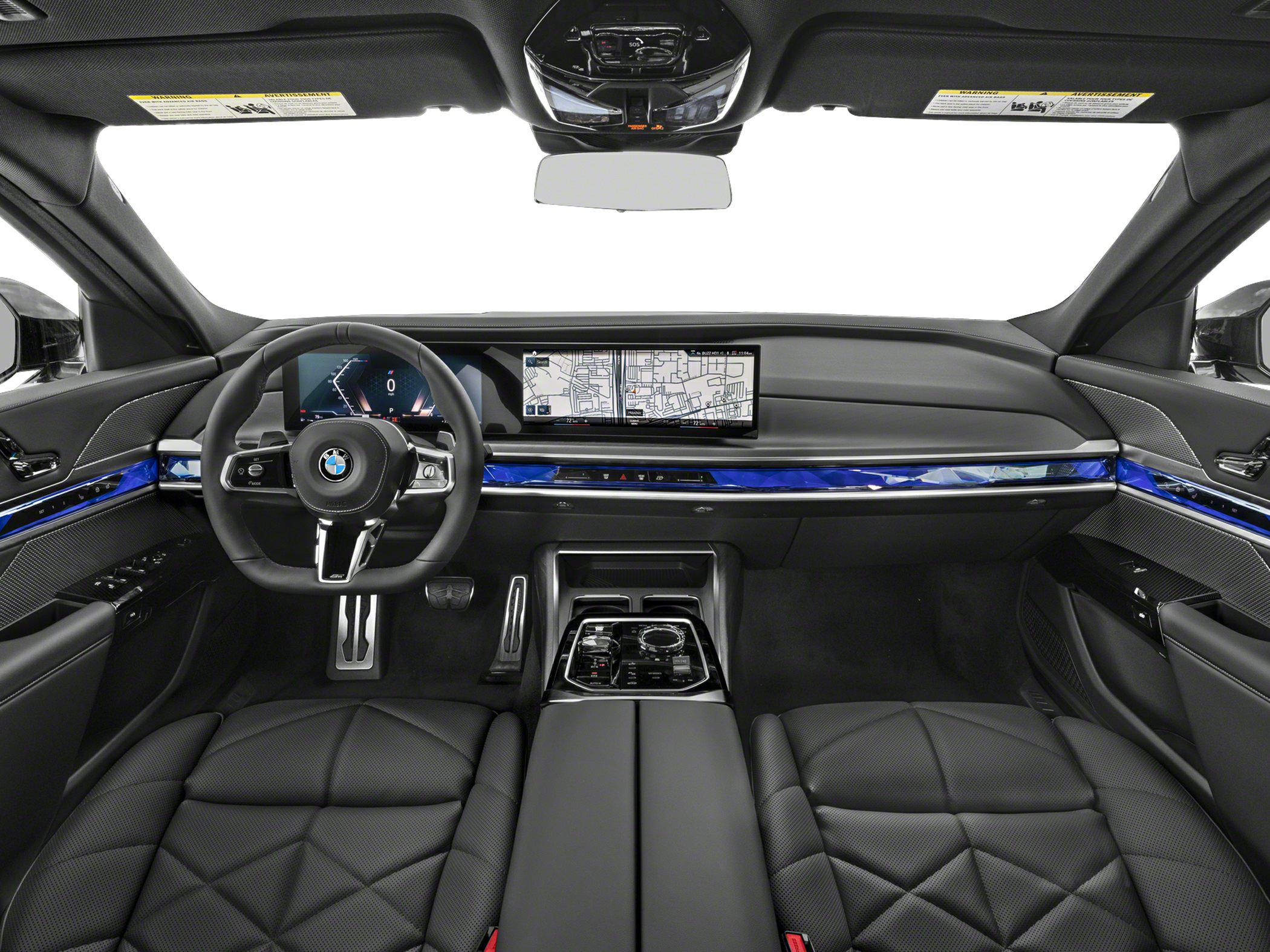 Luxury interior with digital dashboard and leather seats