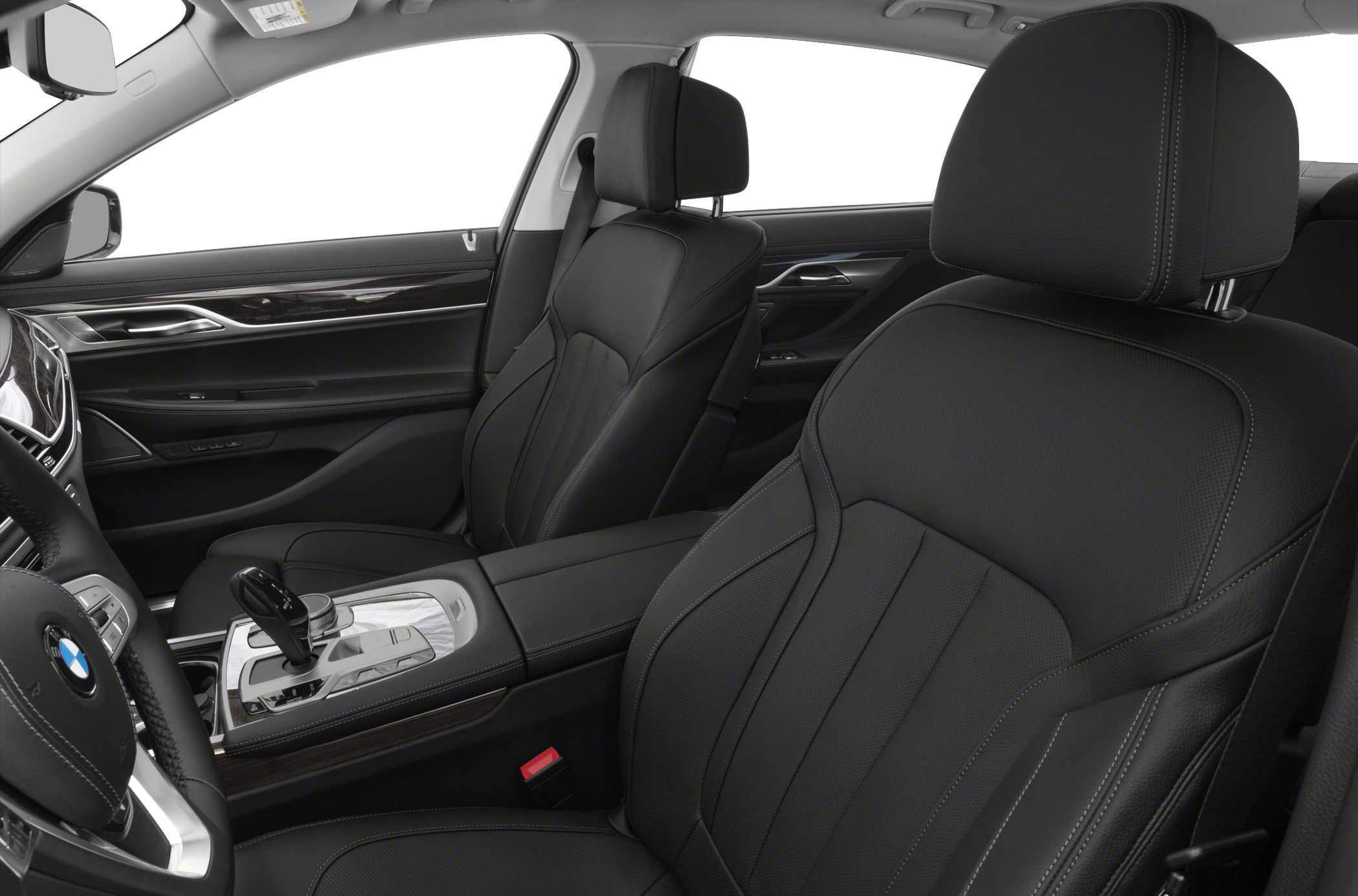 Black leather premium seats with detailed stitching and advanced central console