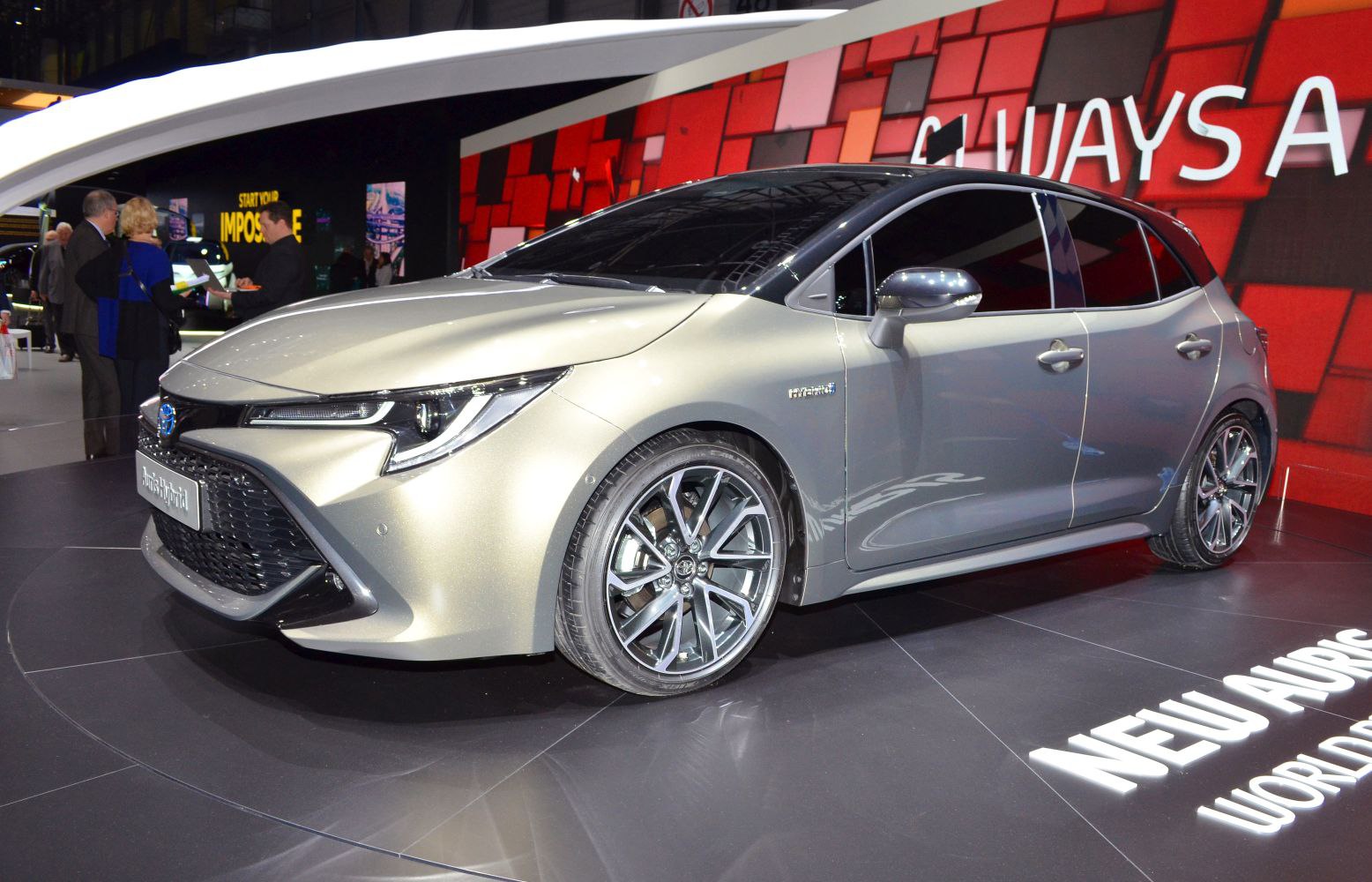 Front and side view of a modern hybrid hatchback