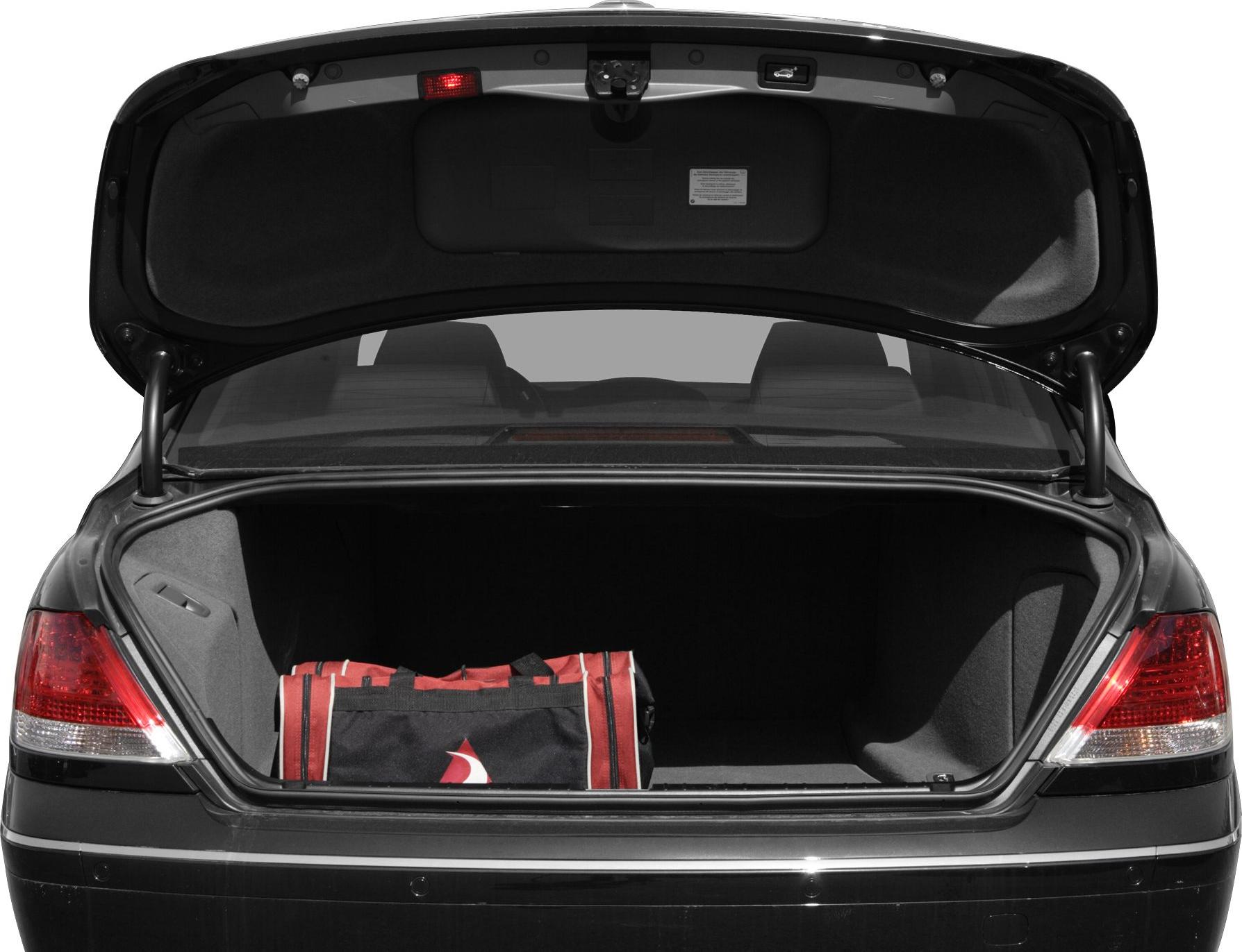 Spacious open trunk with a bag inside, showcasing its ample storage capacity.