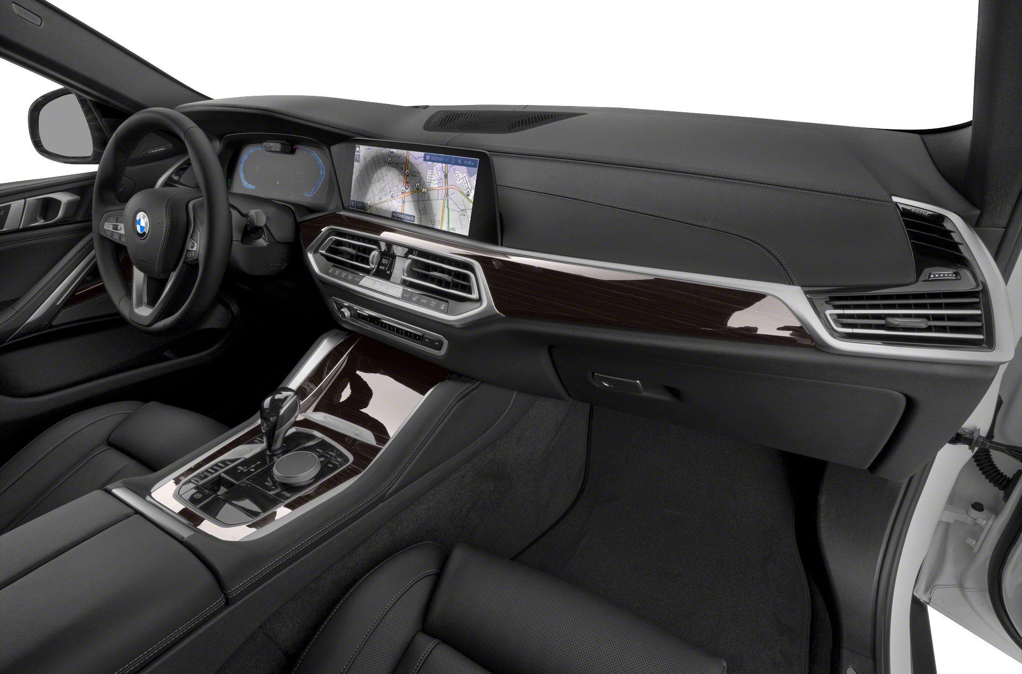 Modern dashboard with digital instrument cluster and touchscreen infotainment