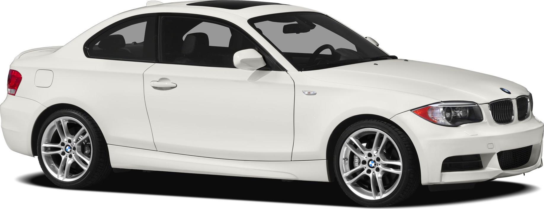 White 1 Series coupe side profile with sporty alloy wheels