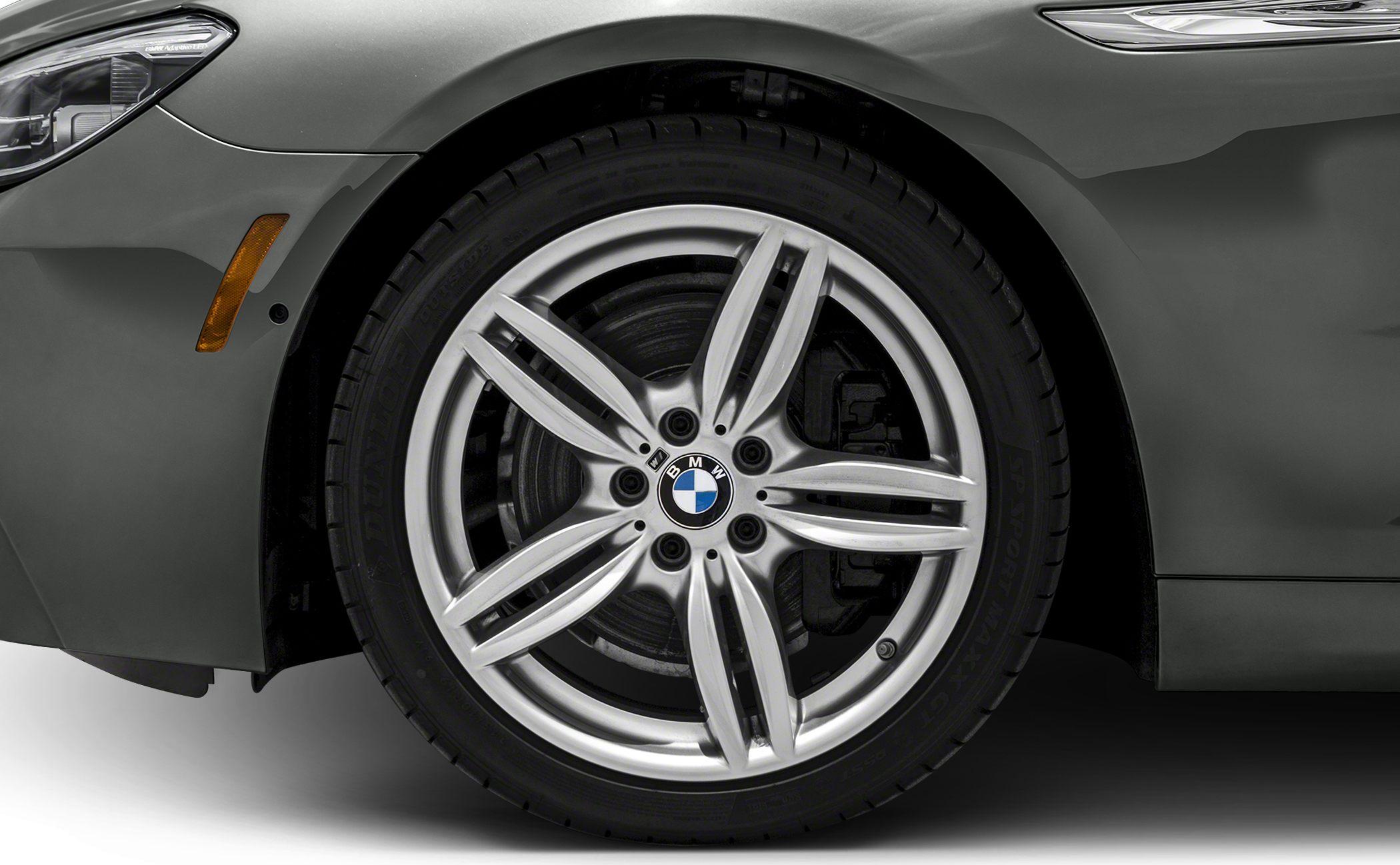 Close-up of BMW 6 Series Convertible alloy wheel and tire