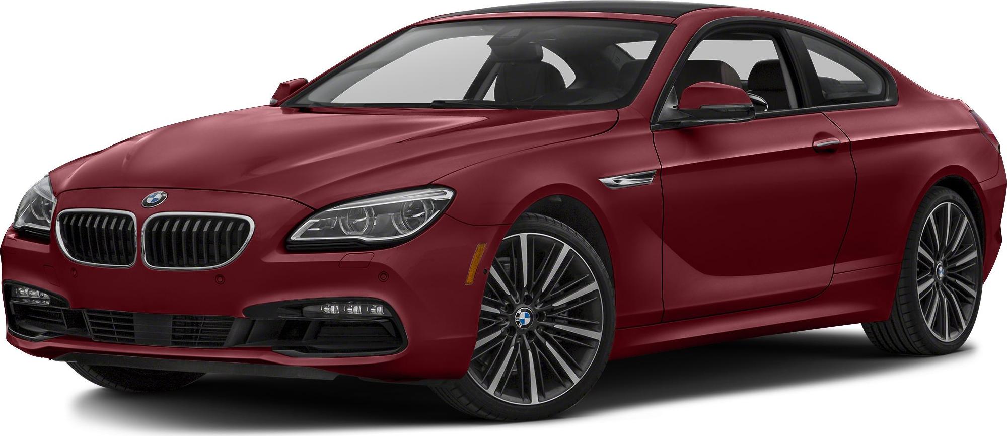 Sporty coupe front and side view with distinctive grille and multi-spoke wheels