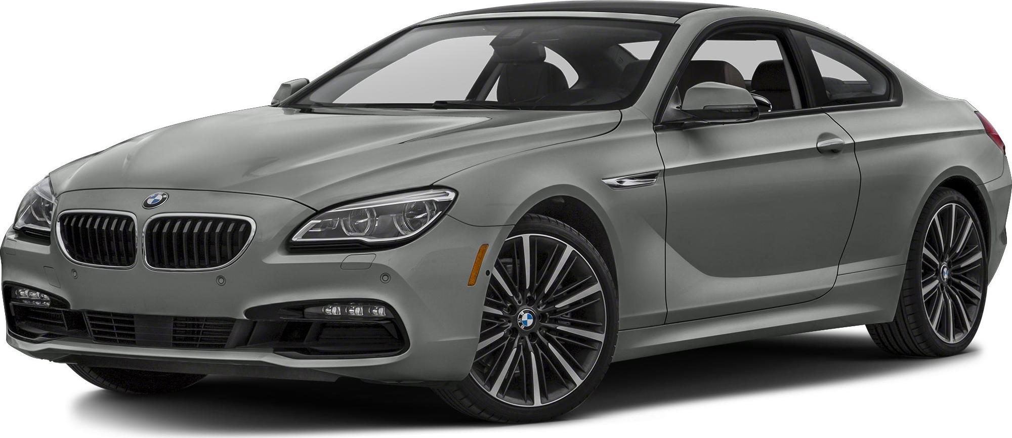 Front and side view of a sleek luxury coupe with signature grille and alloy wheels