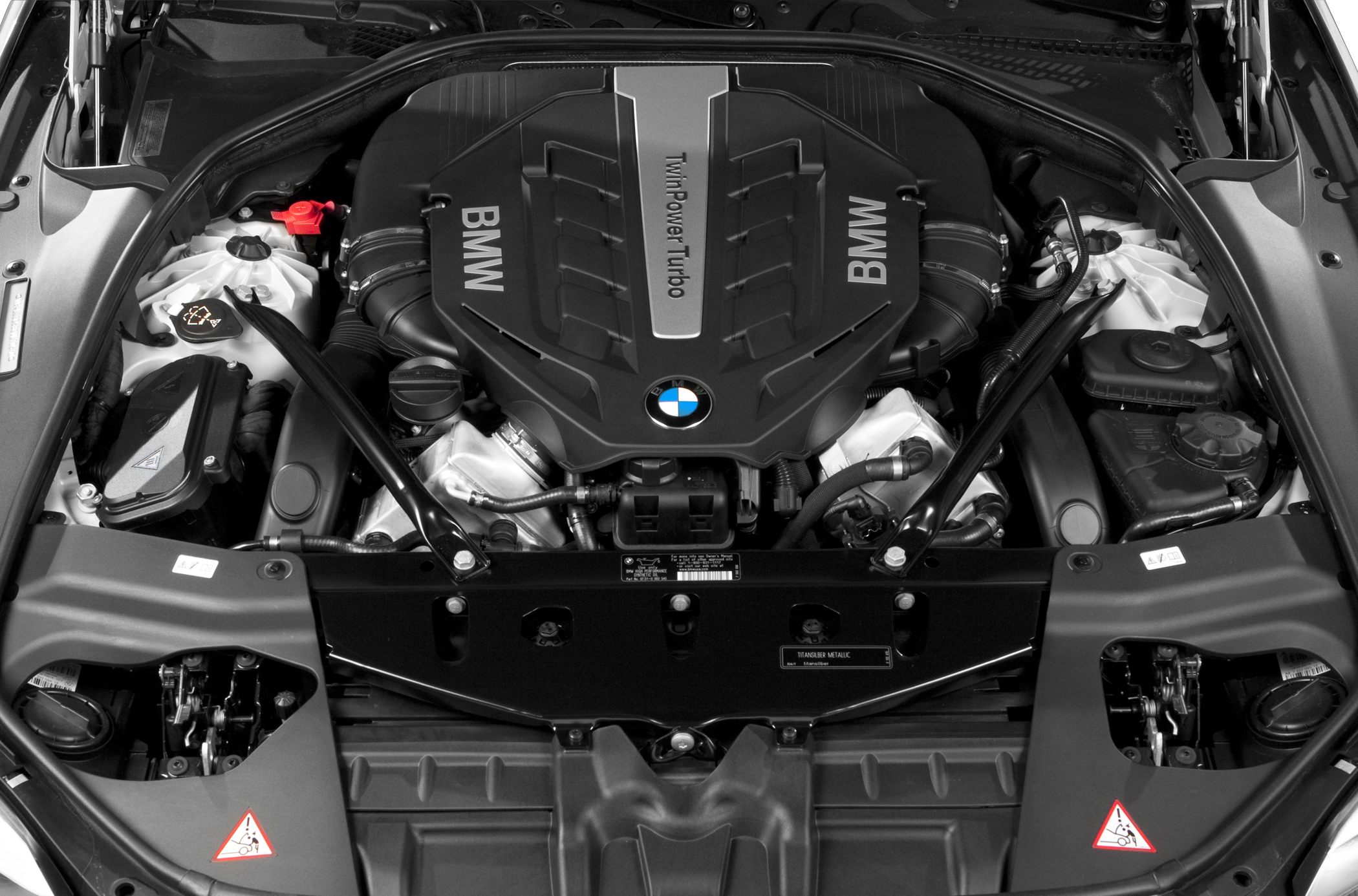 BMW TwinPower Turbo engine bay with detailed components and structural supports