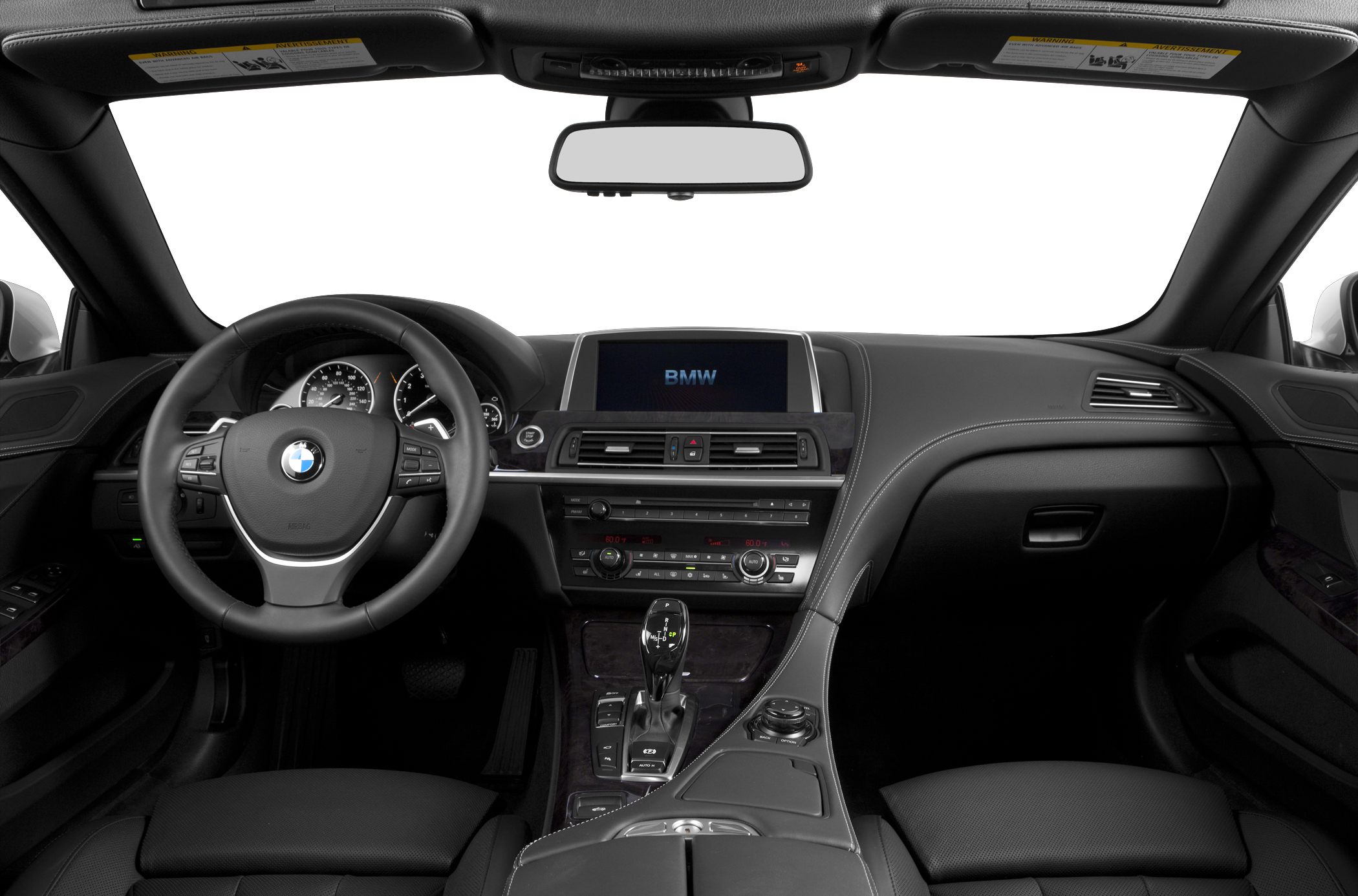 BMW 6 Series Convertible interior dashboard and steering wheel close-up