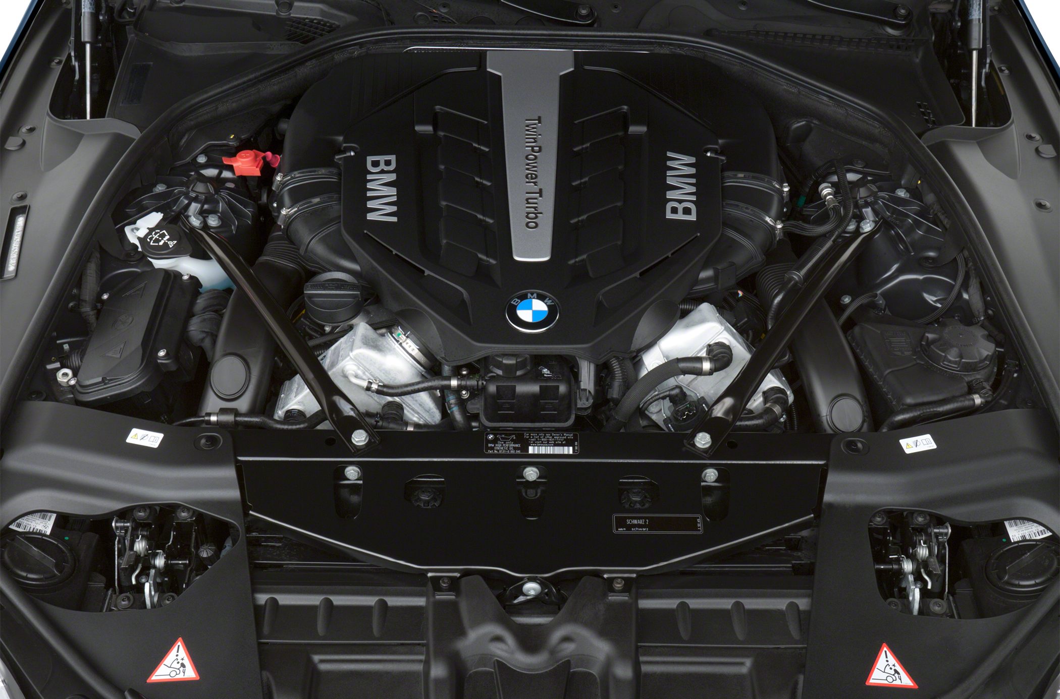 BMW TwinPower Turbo engine bay with detailed engine cover and components