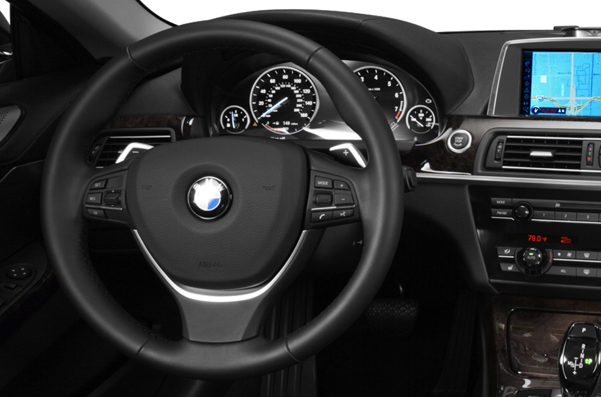Steering wheel, instrument cluster, and infotainment dashboard interior