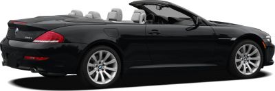 Black convertible with open roof and silver multi-spoke alloy wheels