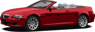 Red two-door convertible with open roof and alloy wheels