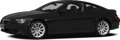 Sleek black coupe with sporty profile and alloy wheels