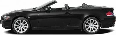 Side profile of a convertible with open roof, showing sleek body and alloy wheels.