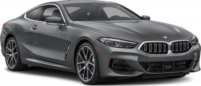 Sleek front side view with sharp headlights and kidney grille
