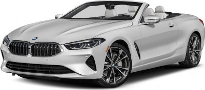 Front and side view of a luxury convertible with alloy wheels