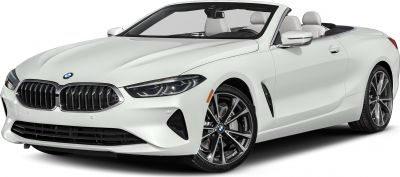 Front side view of luxury convertible with kidney grille and alloy wheels
