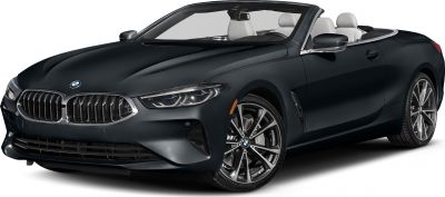 Front side view of sleek BMW convertible with open roof and alloy wheels