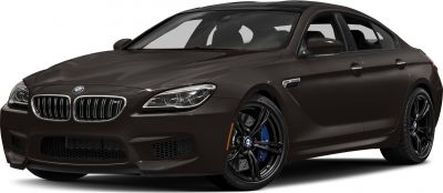 Front side of a BMW M6 Gran Coupe with headlights and sporty rims