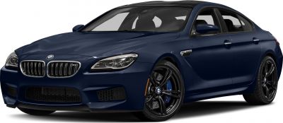Front and side view of a sporty luxury sedan with distinctive grille and wheels