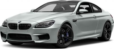 Front three-quarter view of sporty coupe with black alloy wheels and bold grille
