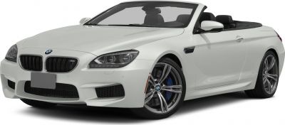 White white convertible with open roof and detailed front side angle