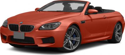 Convertible front view with distinctive headlights and alloy wheels