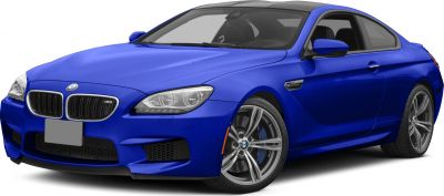 Front side view of blue sporty coupe with kidney grille and alloy wheels